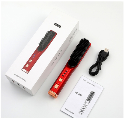 Cordless Hair Straightener Brush LED Display Portable USB Rechargeable Wireless