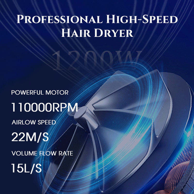 Portable Brushless Motor Ionic Hair Blow Dryer 110000 RPM Dengan Diffuser Magnetic Nozzle