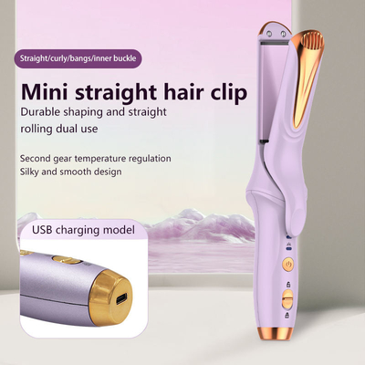 Curling Rambut Portable 2 In 1 Hair Straightener Dan Curler Led Suhu Wireless Keramik Perawatan Rambut Dan Styling Besi